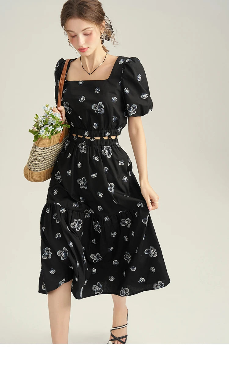 Mishow High Waist Floral Print A-Line Skirt MPD21B0398