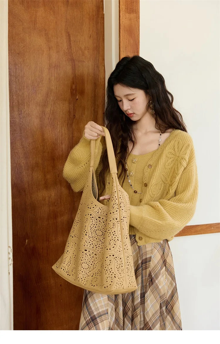 Mishow Yellow V-Neck Cardigan & Slim Camisole Set MXE45T0742