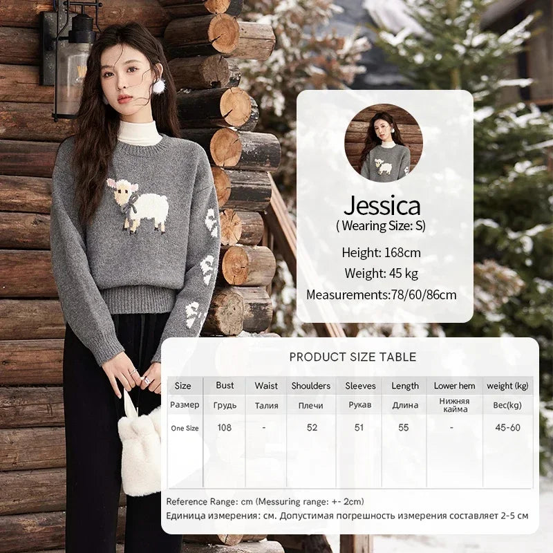 Mishow Soft Lamb Color Clash Spliced Pullover MXD59Z1140
