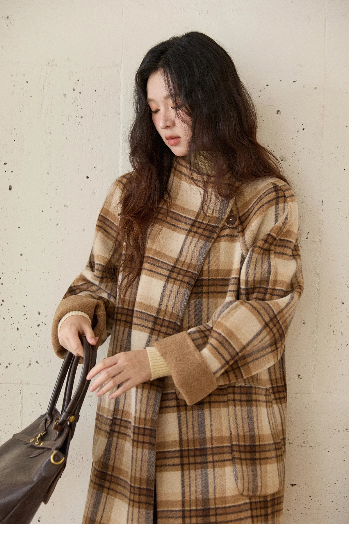 Mishow Plaid Double-Faced Wool Coat MXE89W0898