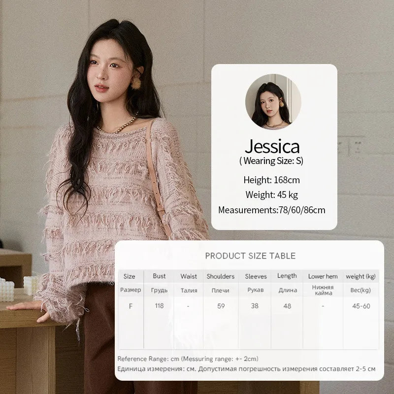 Mishow Tassel Bead Wool Blended Thick Sweater MXE90Z2822