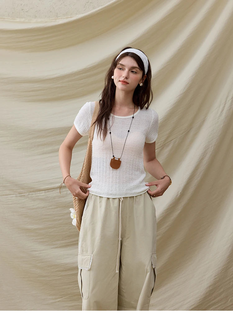 Mishow Solid Slim Knit Office Tee MXE34Z1257