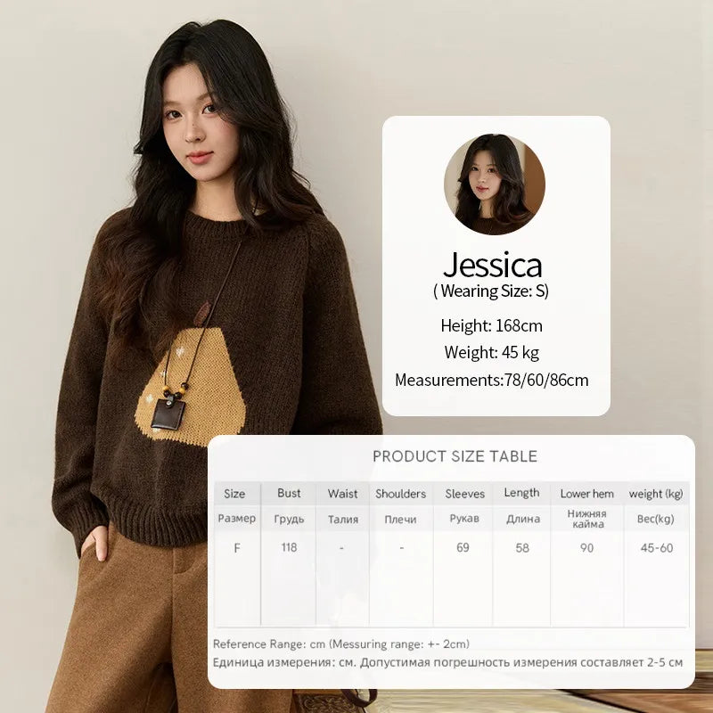 Mishow Pear Pattern Jacquard Crew Neck Pullover MXE94Z2959