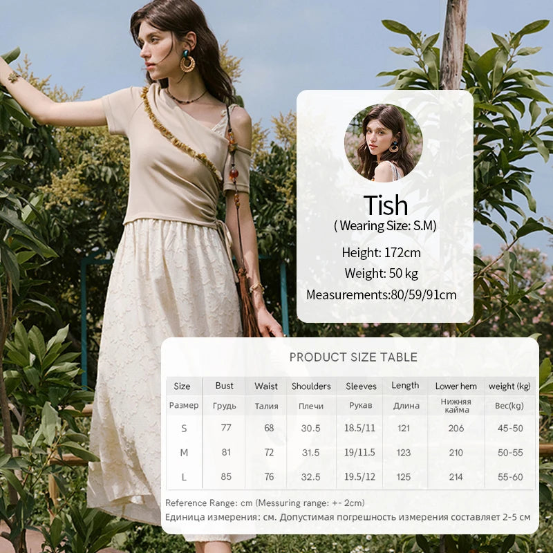 Mishow Off-Shoulder Knitted Patchwork Midi Dress MXE33L2207