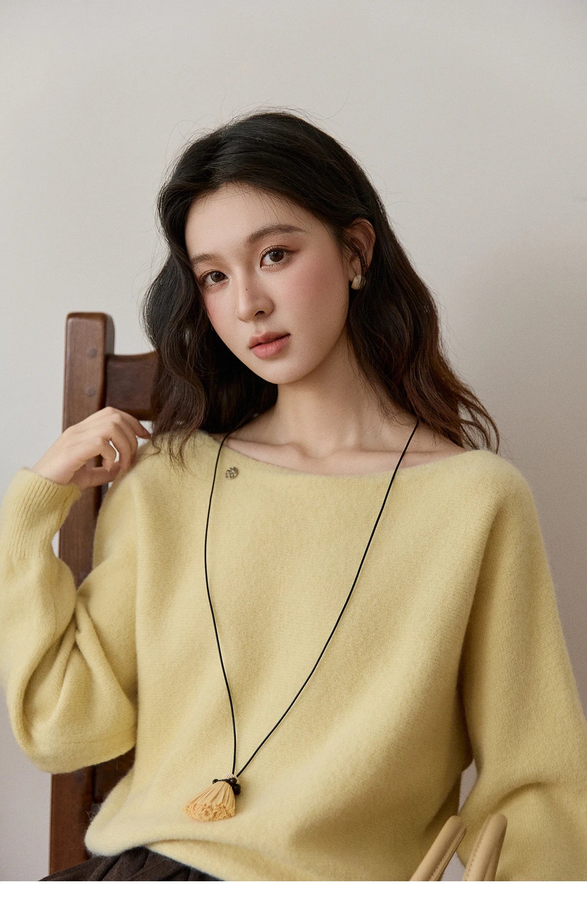 Mishow Boat Neck Lantern Sleeve Pullover MXE94Z2984