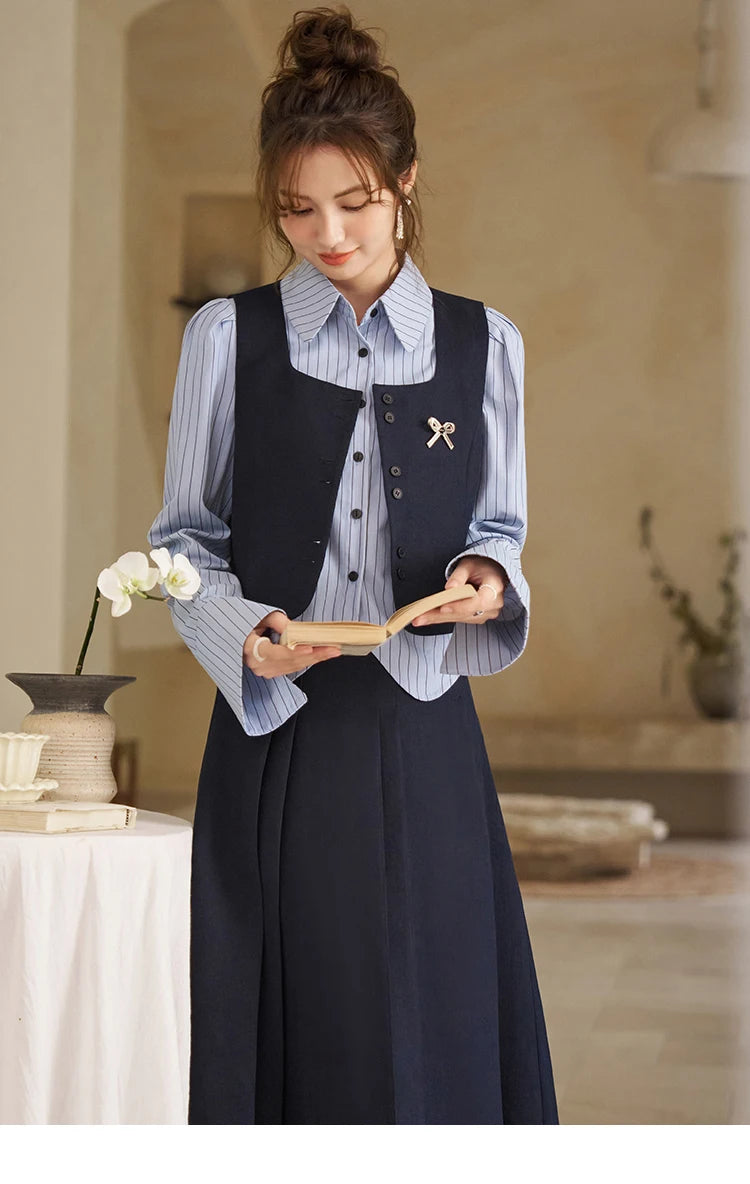 Mishow French Bow Square Neck Vest Coat MXD12W0294