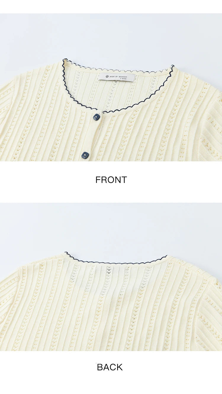 Mishow Apricot Knit Cardigan & Camisole Wool Set MXE43T0726