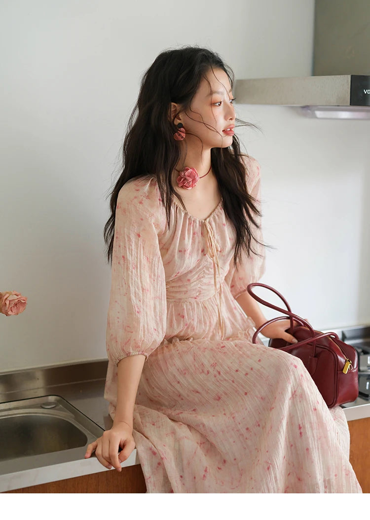 Mishow Korean Floral Convertible Off Shoulder Dress MXE41L2479