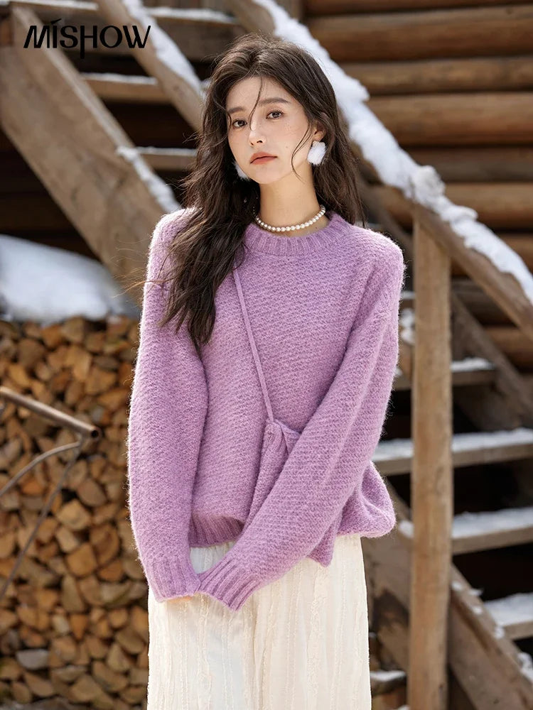 Mishow Oversized Sweater with Matching Bag MXD57Z1083