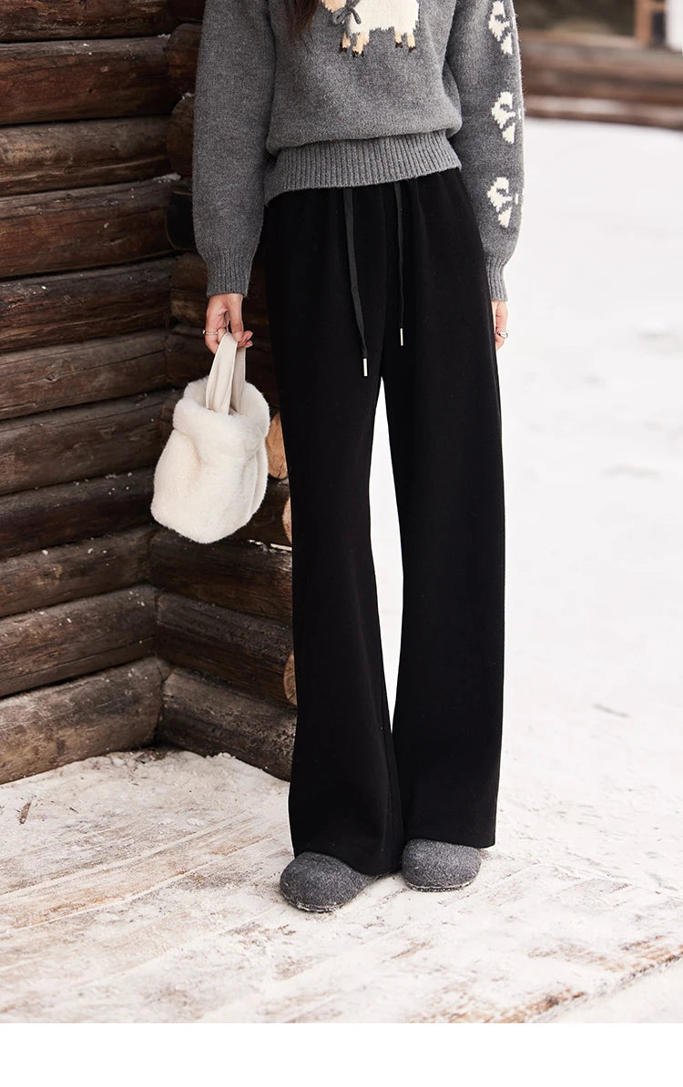 MISHOW High-Waist Wide Leg Pants Drawstring Thin MXD34K0824