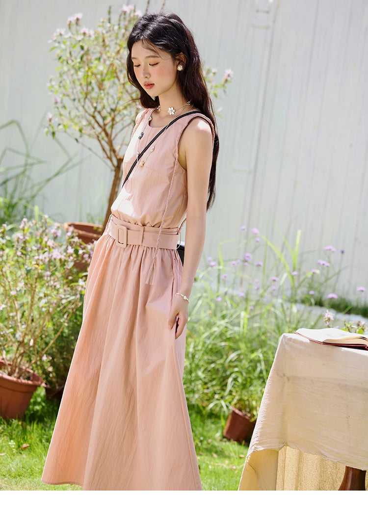 Mishow Hand Woven Fried Dough Twists Waist Belt Dress MXE34L2223