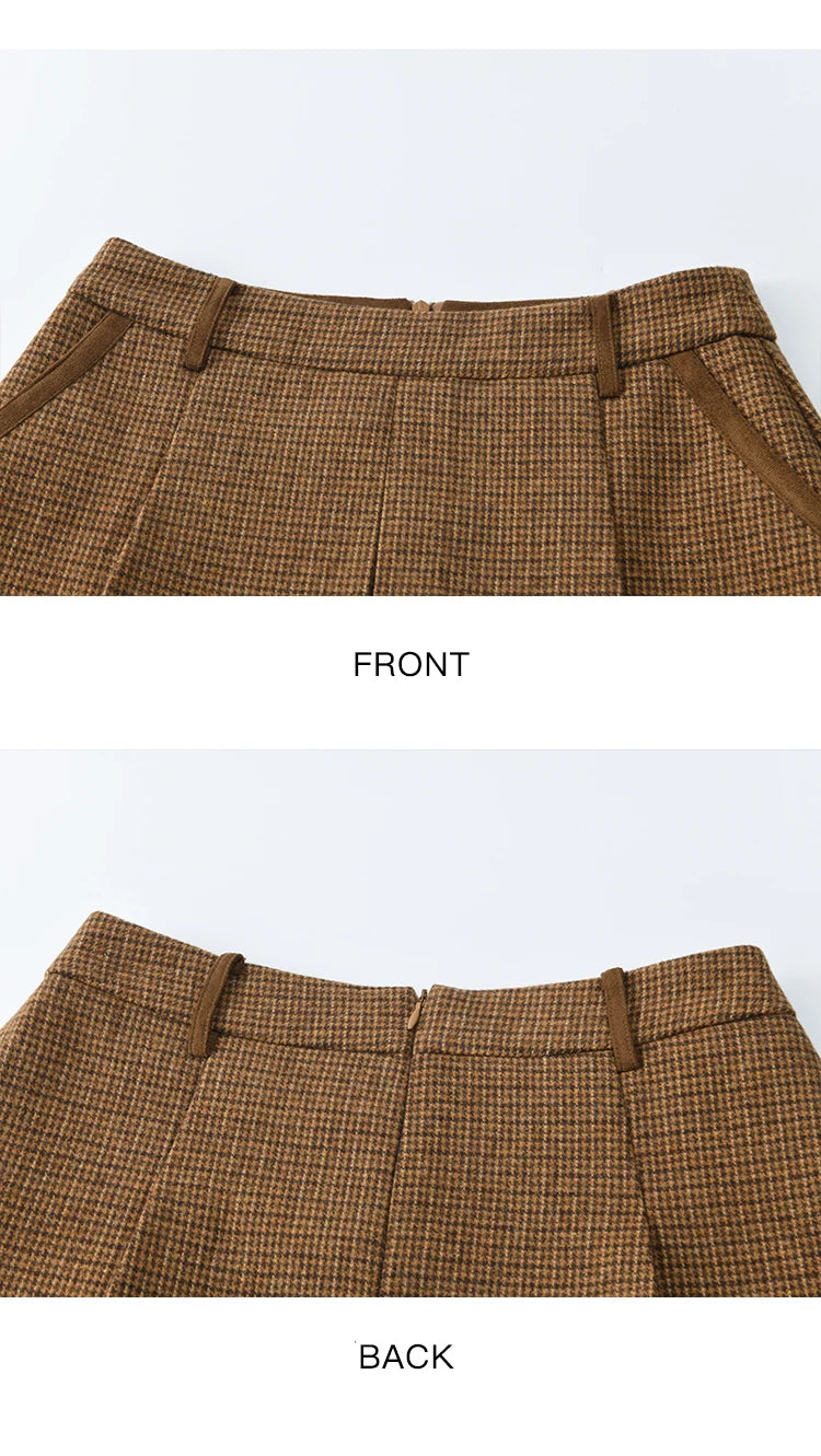Mishow Plaid Zipper Jacket & Mini Pleated Skirt Set MXE49T1393