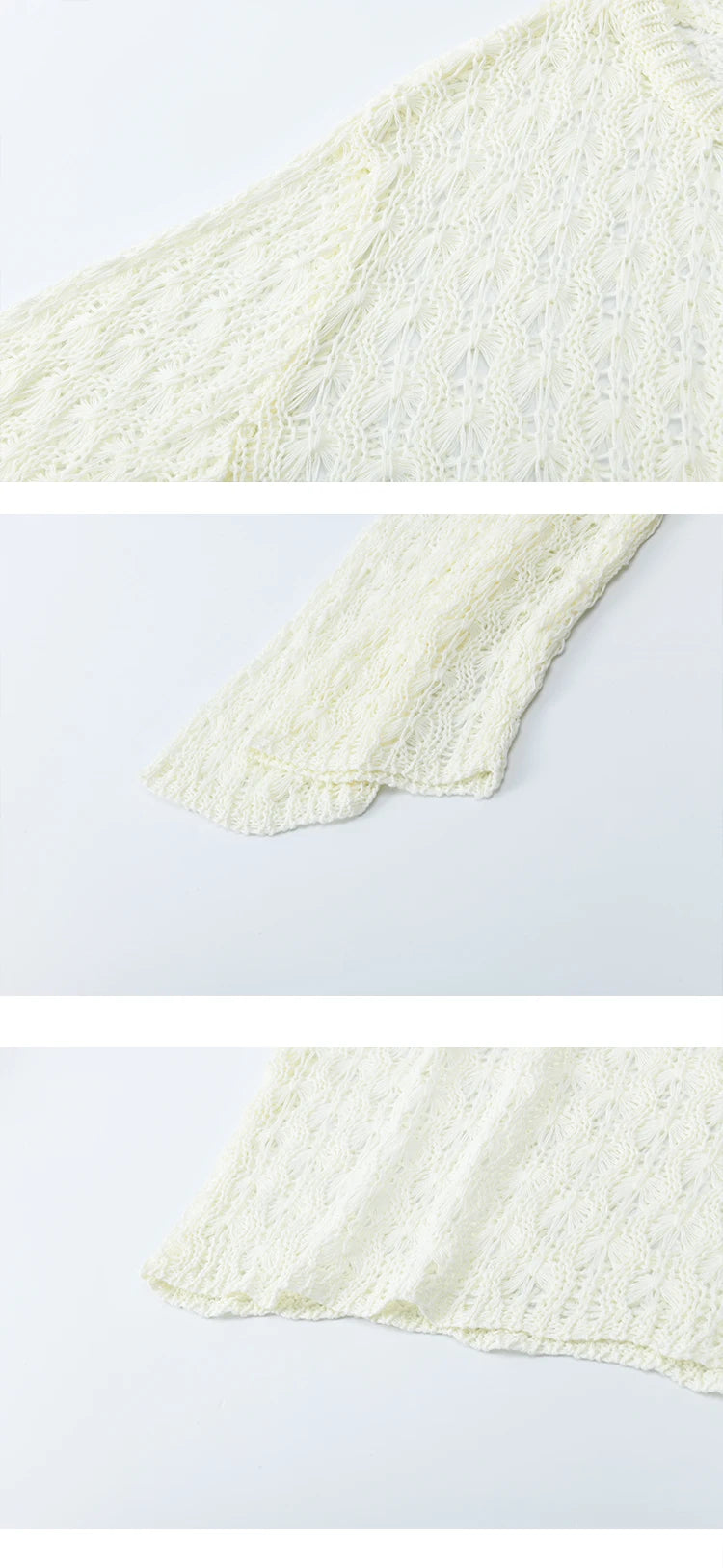 Mishow Hollow Jacquard Dropped Sleeve Sweater MXE43Z1360