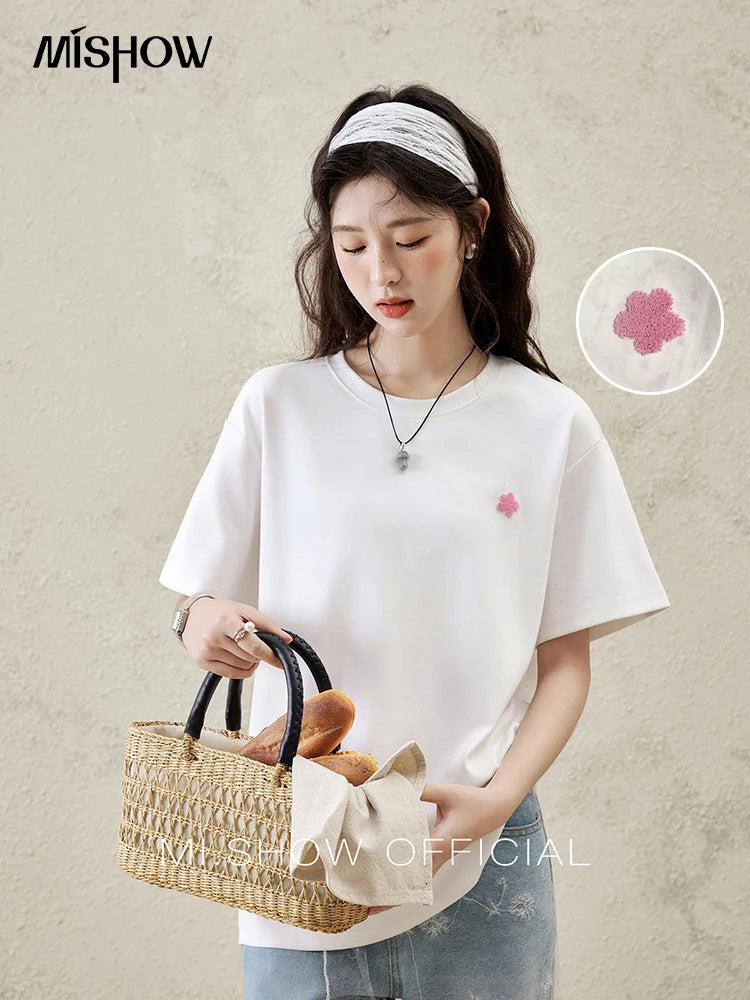 Mishow Graffiti Letter Print Round Neck Tee MXE15T0475
