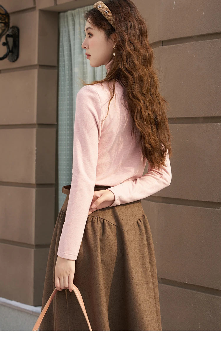 Mishow Mock Neck Bottoming Shirt MXC58Z0290