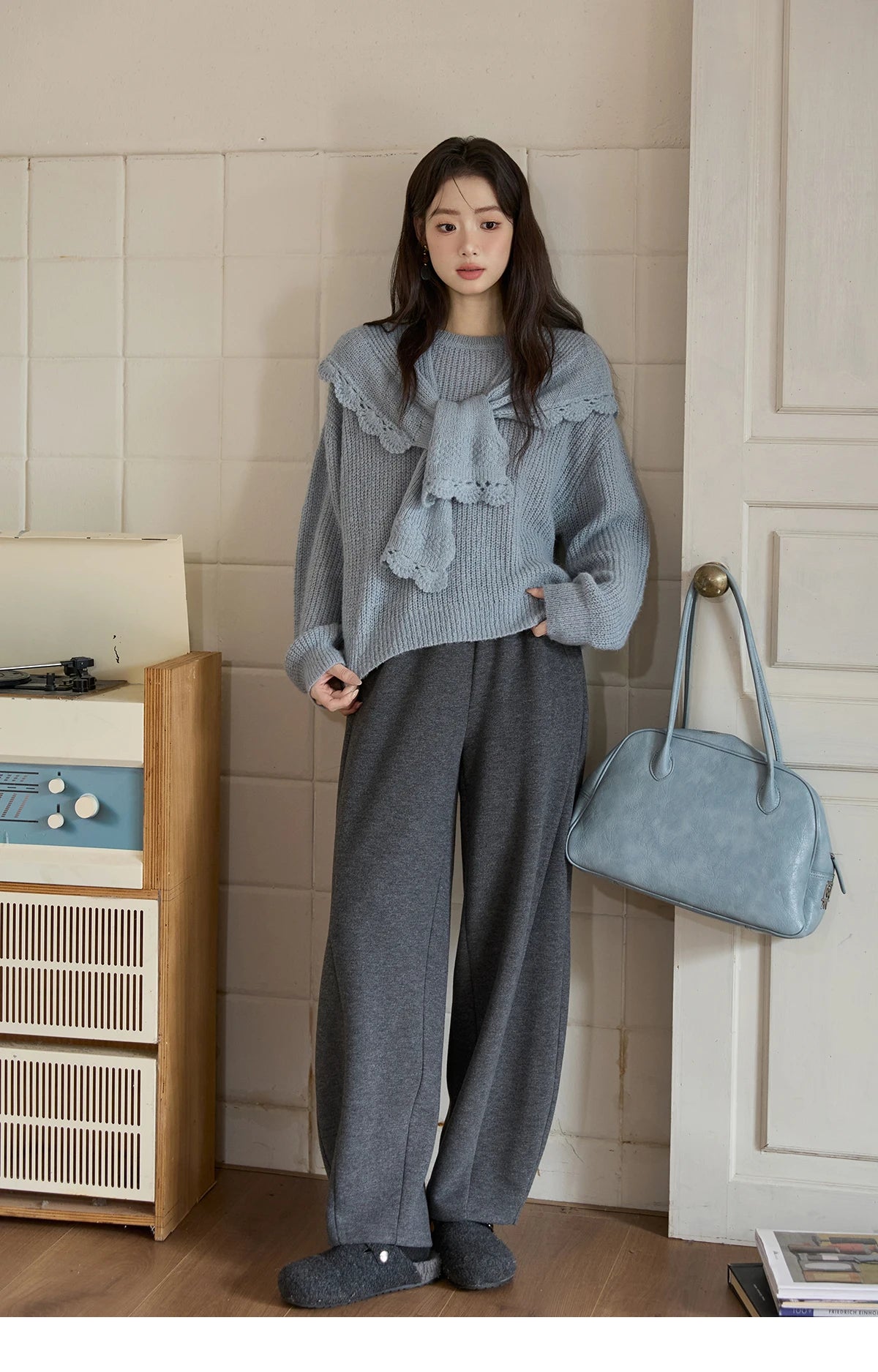 MISHOW Wide-Leg Pants Elastic Waist Pockets Comfortable MXE51K1093