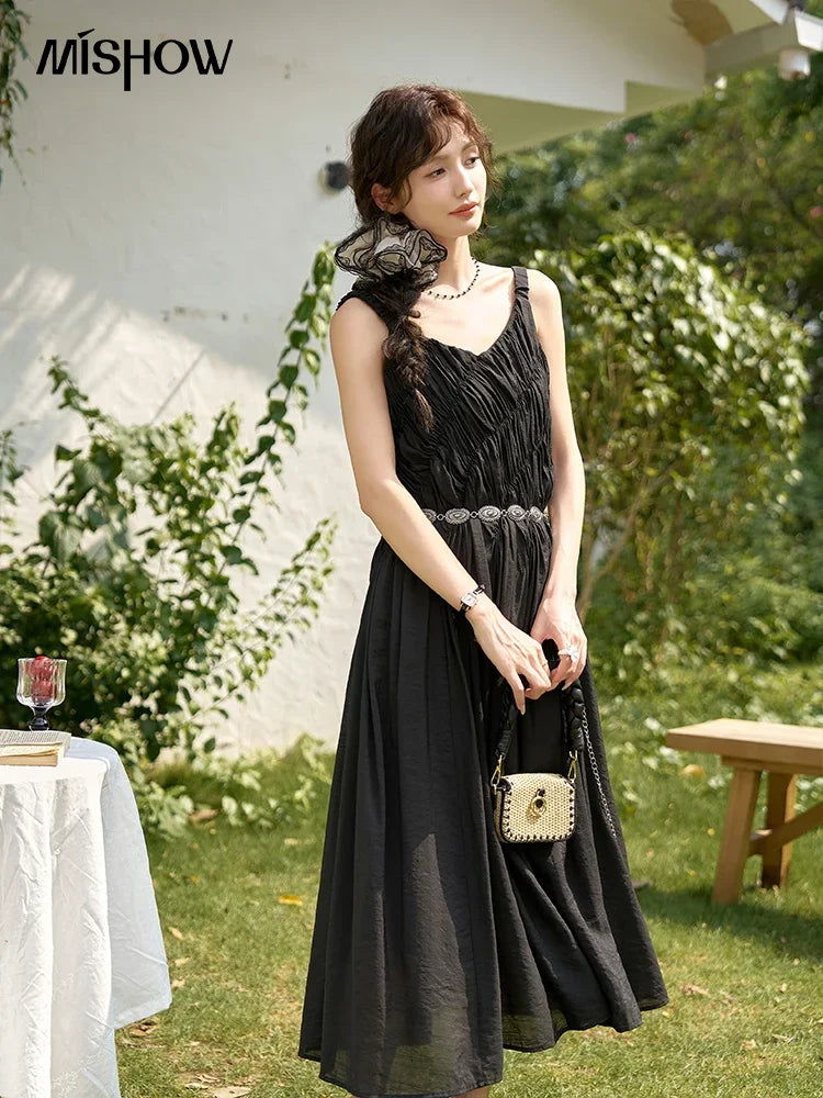 MISHOW French Pleated Suspender Dress MXD26L1939