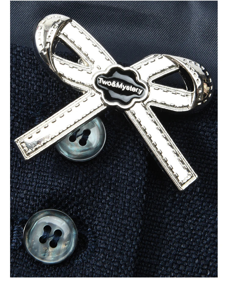 Mishow French Bow Square Neck Vest Coat MXD12W0294