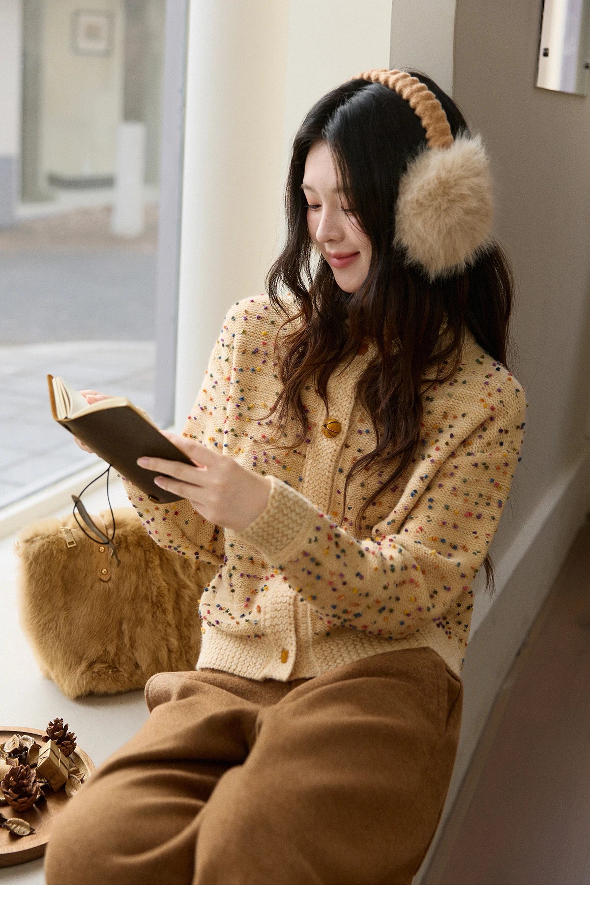 Mishow Colorful Yellow Arctic Fleece Cardigan MXE91Z2778