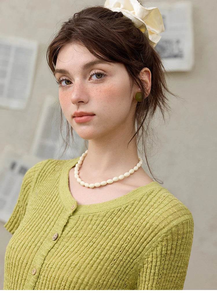 Mishow Solid Knit Round Neck Office Tee MXE31Z1229