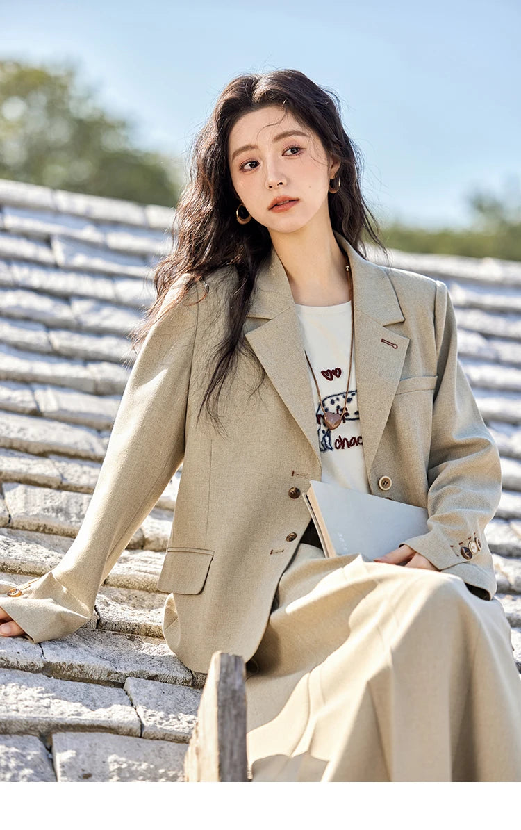Mishow Vintage Blazer & Pleated Skirt Set MXE11W0712