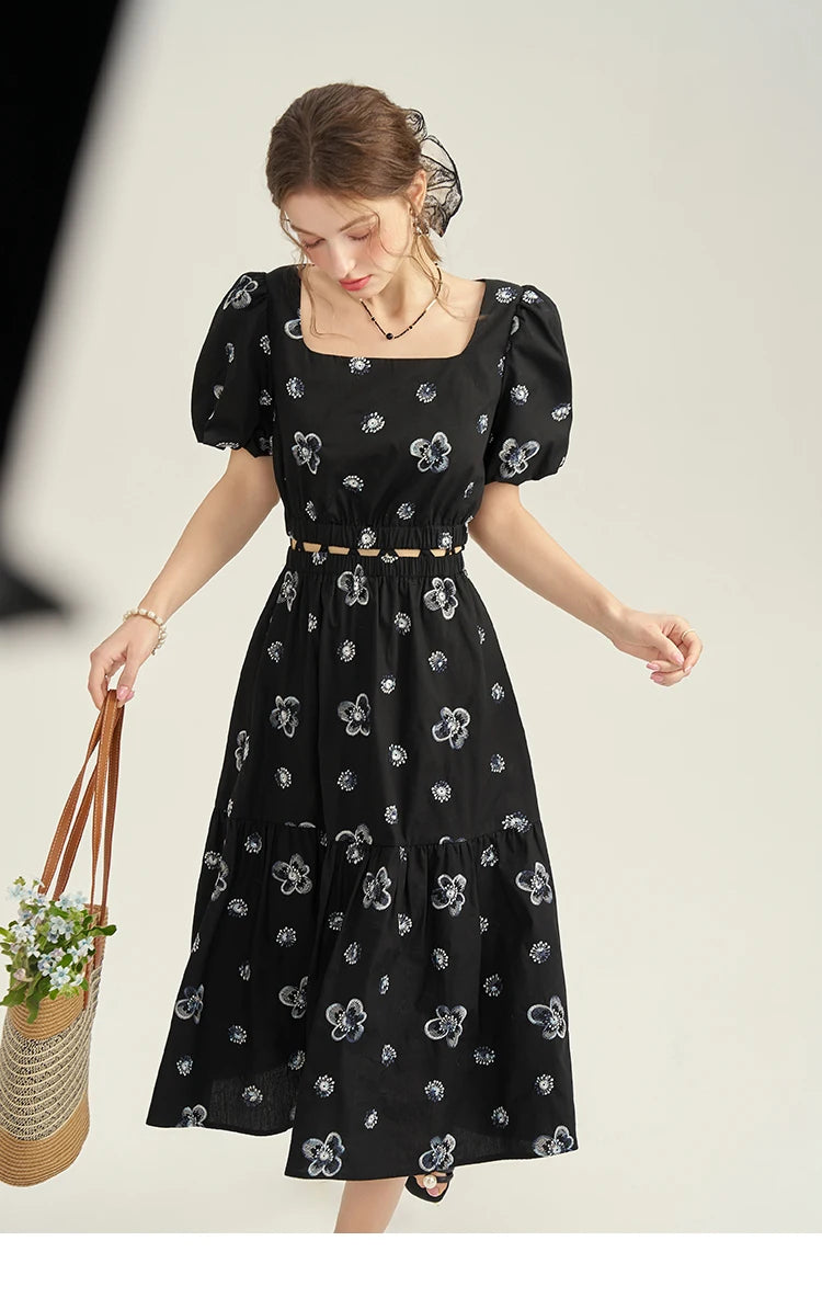 Mishow High Waist Floral Print A-Line Skirt MPD21B0398