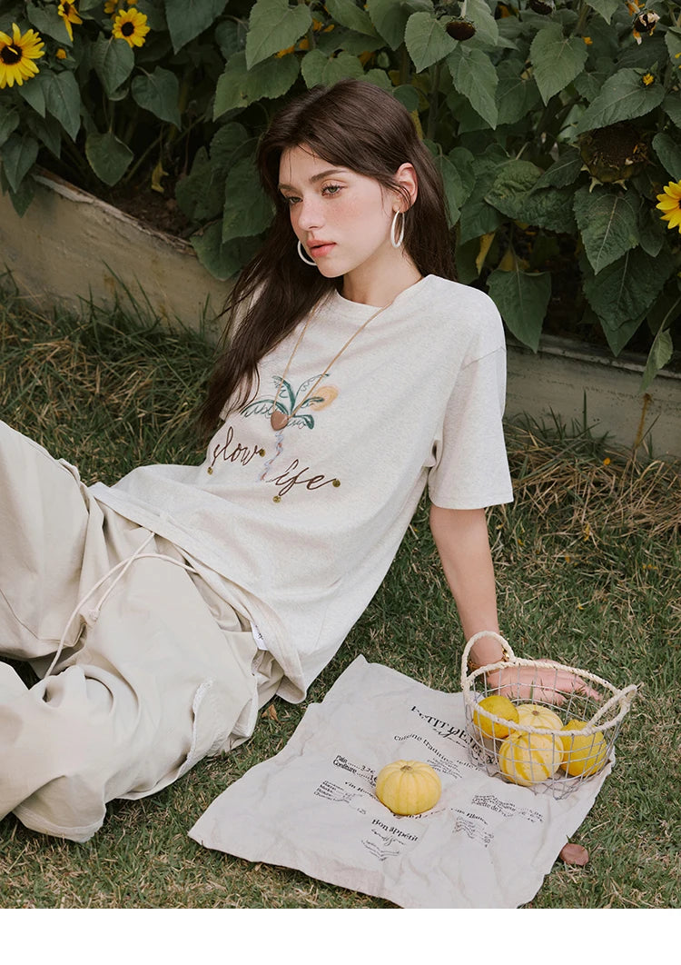 Mishow Coconut Tree Print Straight Tee MXE31T0520