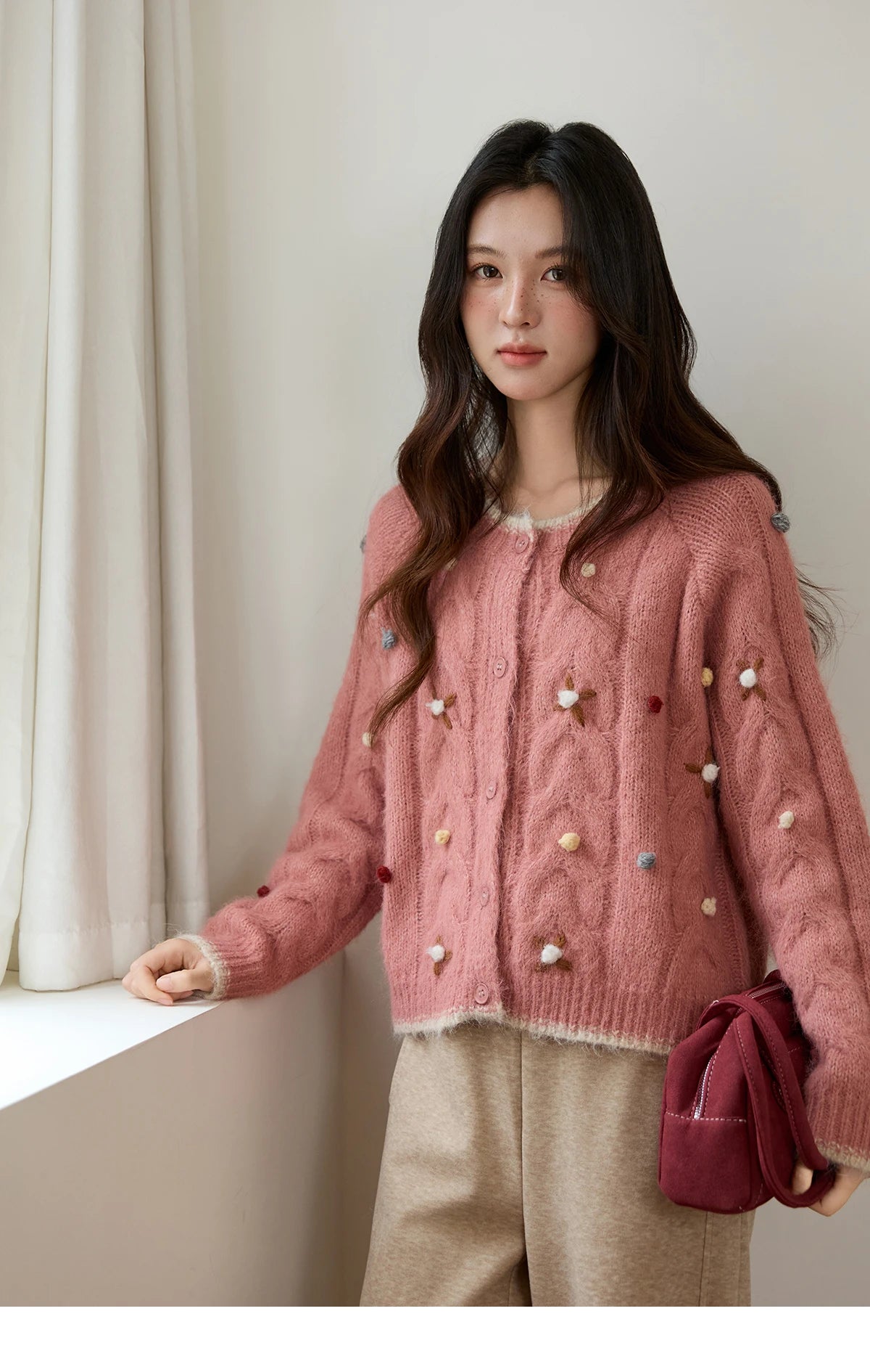 Mishow Hand-Crocheted Wool Blend Cardigan MXE48Z2575