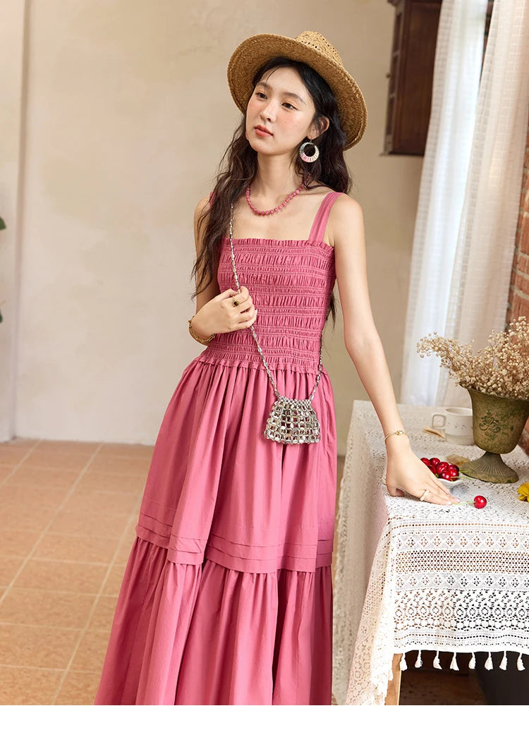 Mishow Square Collar Pocket High Waist Dress MXE36L2319