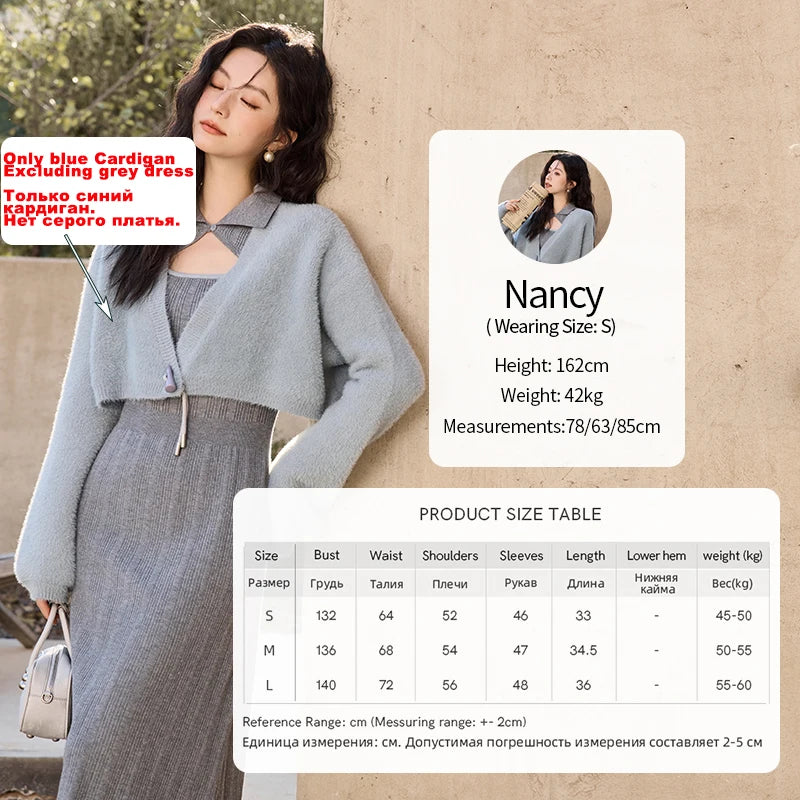 Mishow Imitation Mink Fur Knitted Dress MXD45L2043