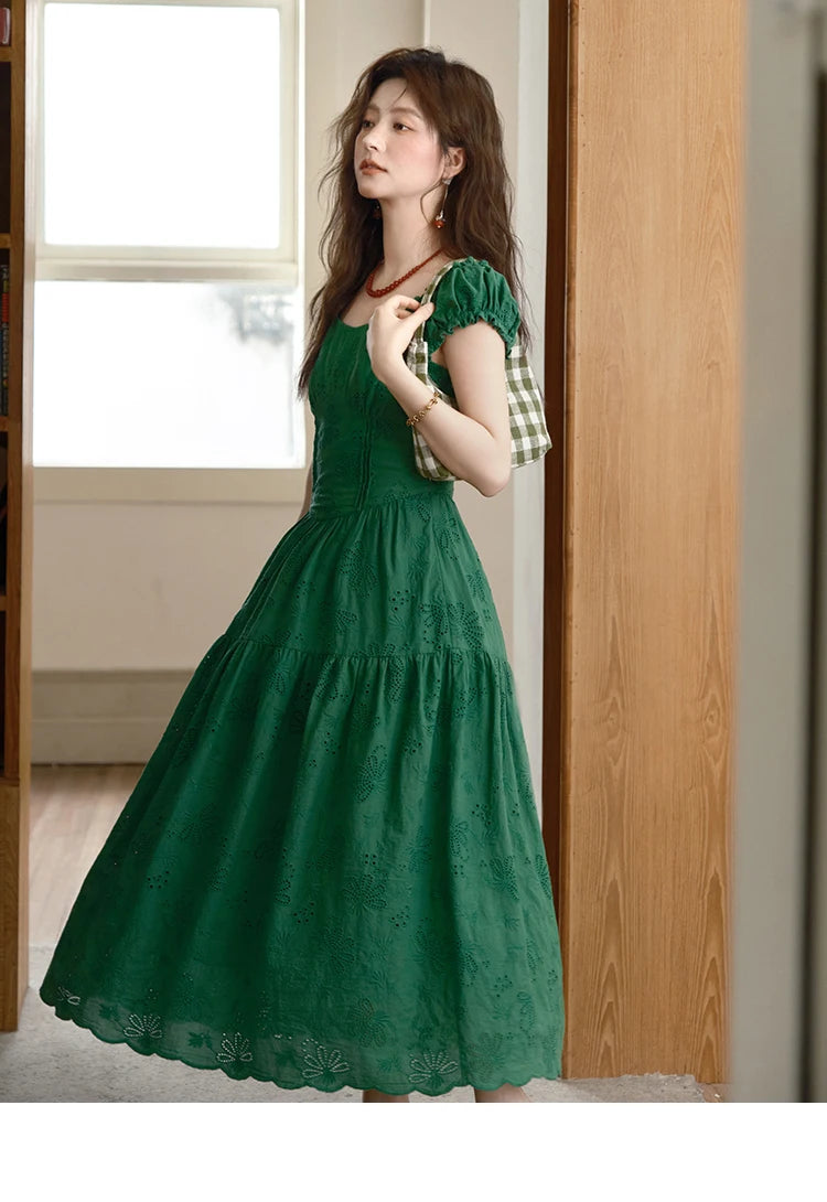 MISHOW French Square Neck Puff Sleeve Dress MXE39L2325