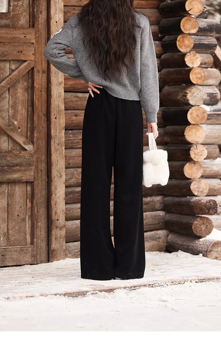 MISHOW High-Waist Wide Leg Pants Drawstring Thin MXD34K0824