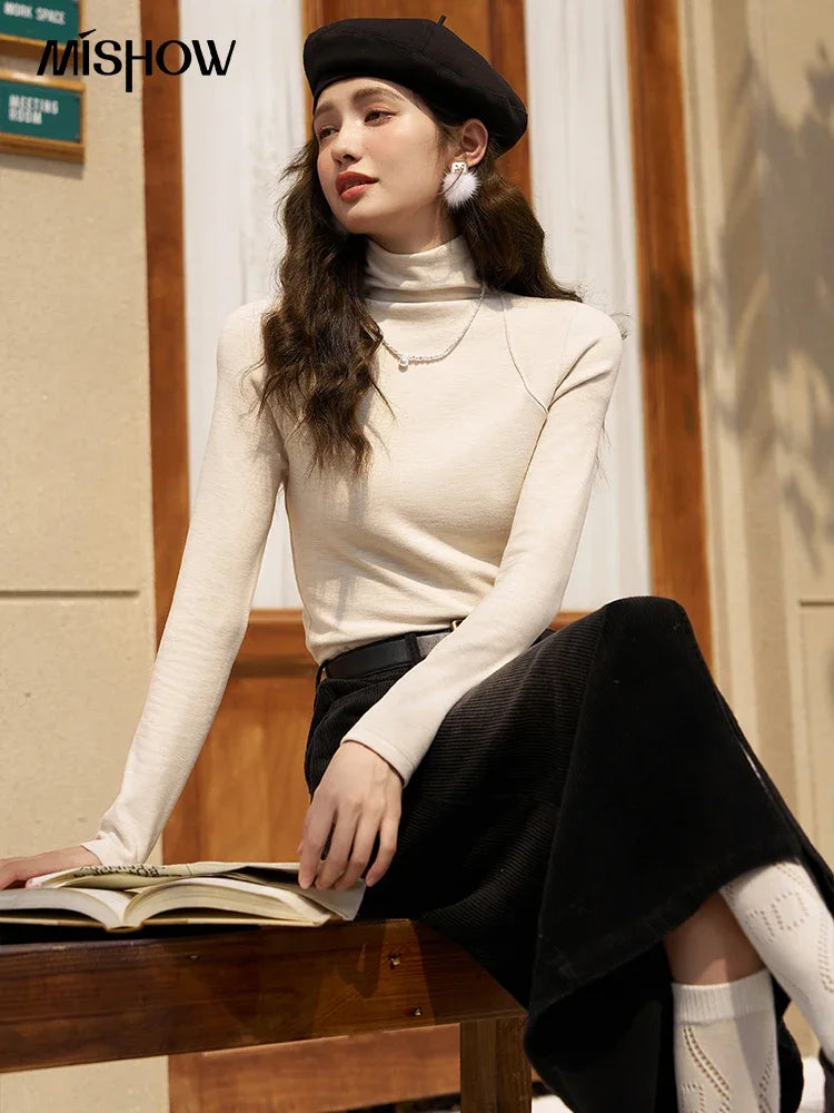 Mishow Mock Neck Bottoming Shirt MXC58Z0290