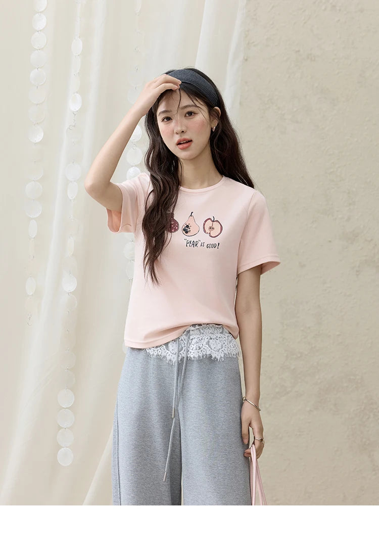 Mishow Cartoon Print Slim Office Tee MXE33T0500