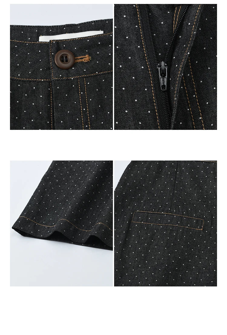 Mishow Polka Dot High Waist Wide Leg Jeans MXE38K0956