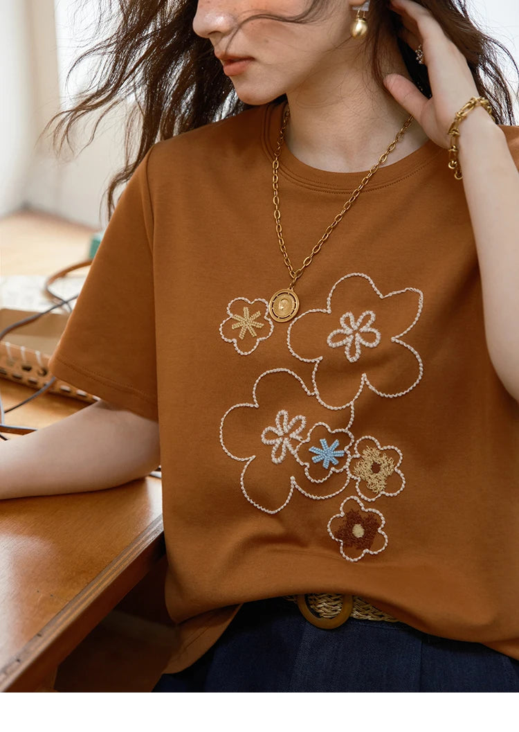 Mishow Floral Print Drop Sleeve Tee MXE36T0576