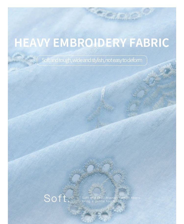 MISHOW Embroidered Flower Shirt Puff Sleeve Round Neck MXE39X1922