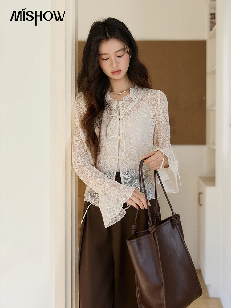 Mishow Sweet Lace Top & Camisole Two-Piece Set MXF108X1001