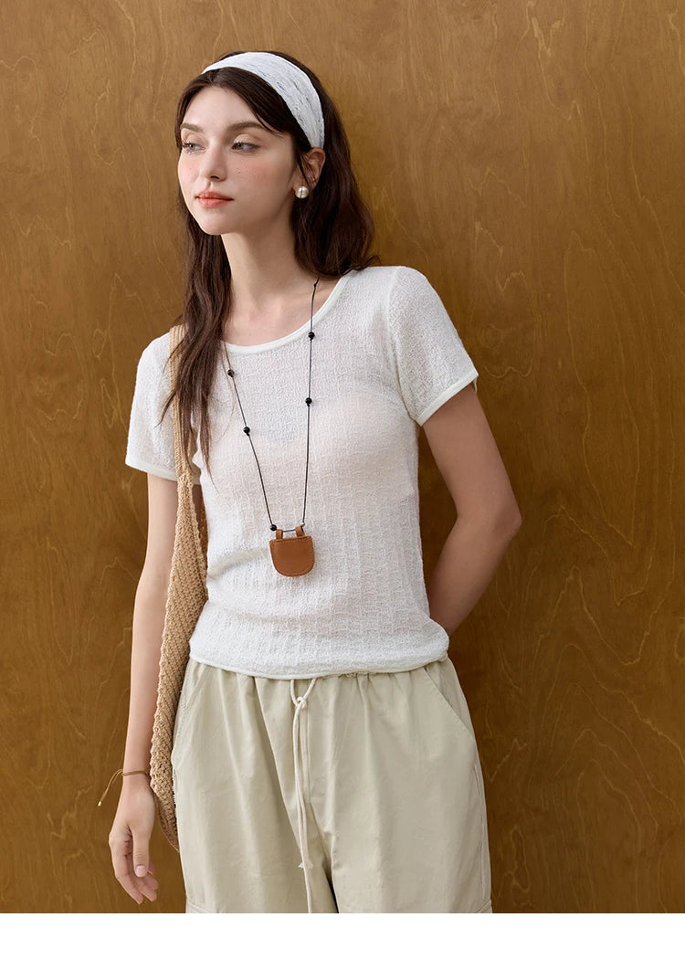 Mishow Solid Slim Knit Office Tee MXE34Z1257