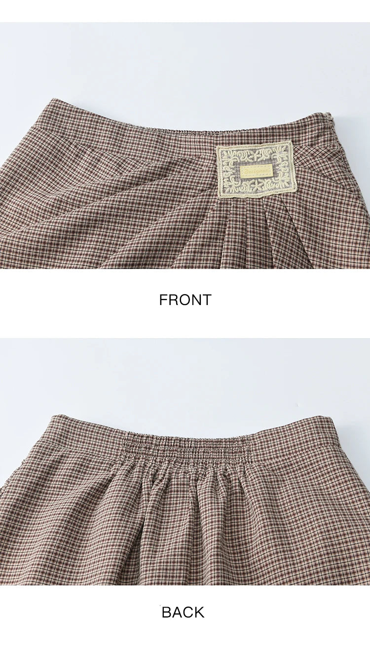 Mishow Purple Plaid Asymmetrical A-Line Skirt MXE45B2411