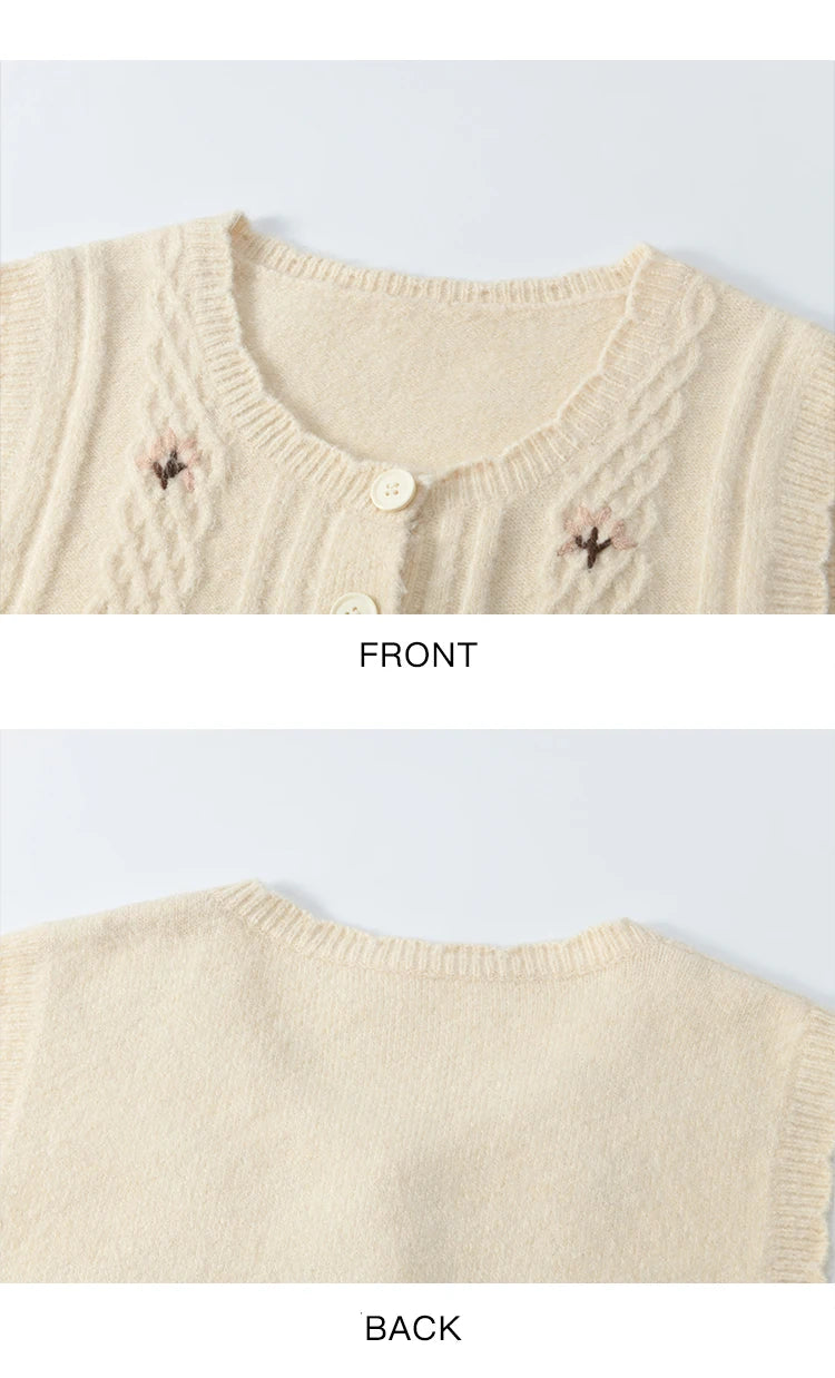 Mishow 3D Flower Embroidered Knitted Vest MXE11Z1077