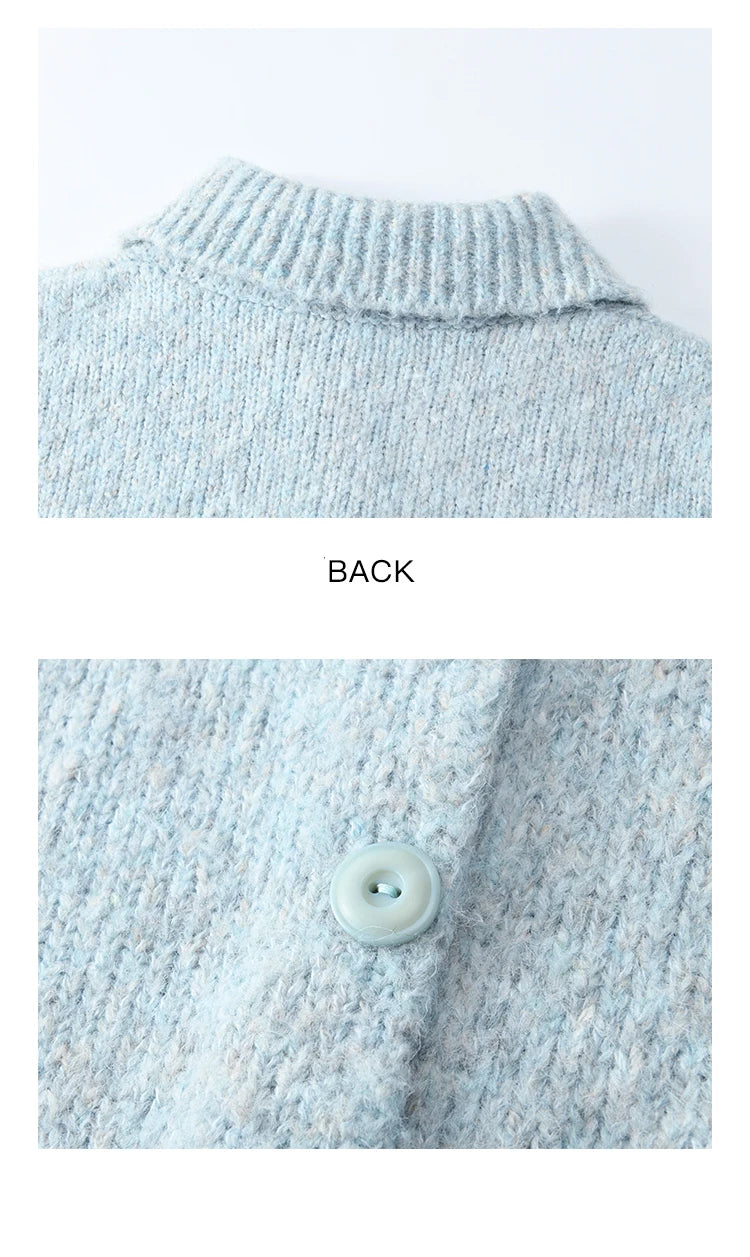 Mishow Turn Down Collar Wool Blend Cardigan MXD59Z1136