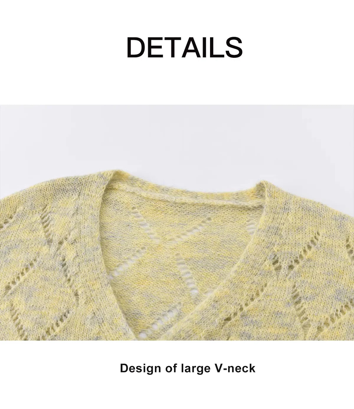 Mishow Marled Yellow Mohair Flare Sleeve Cardigan MXF108Z1021