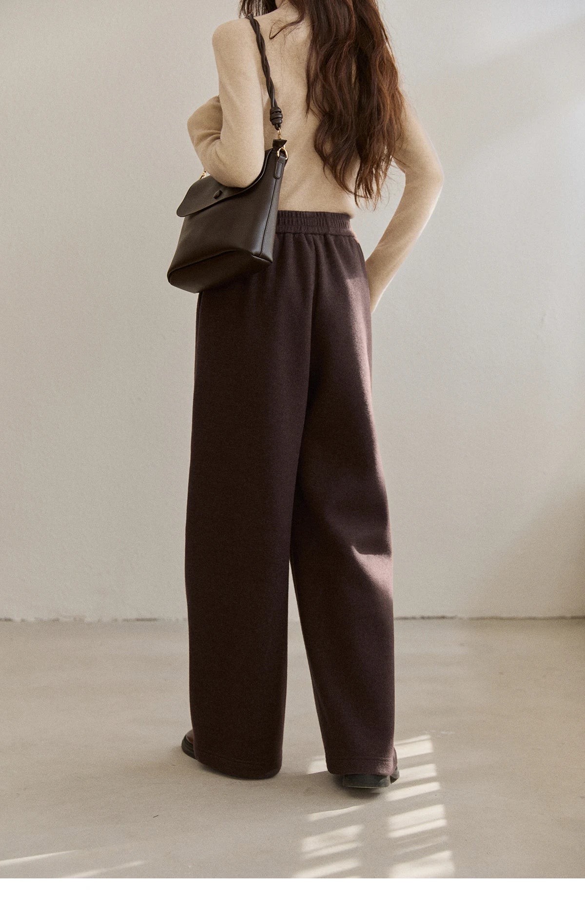 MISHOW High Waist Wide Leg Pants Fleece Warm Knit MXE92K1127