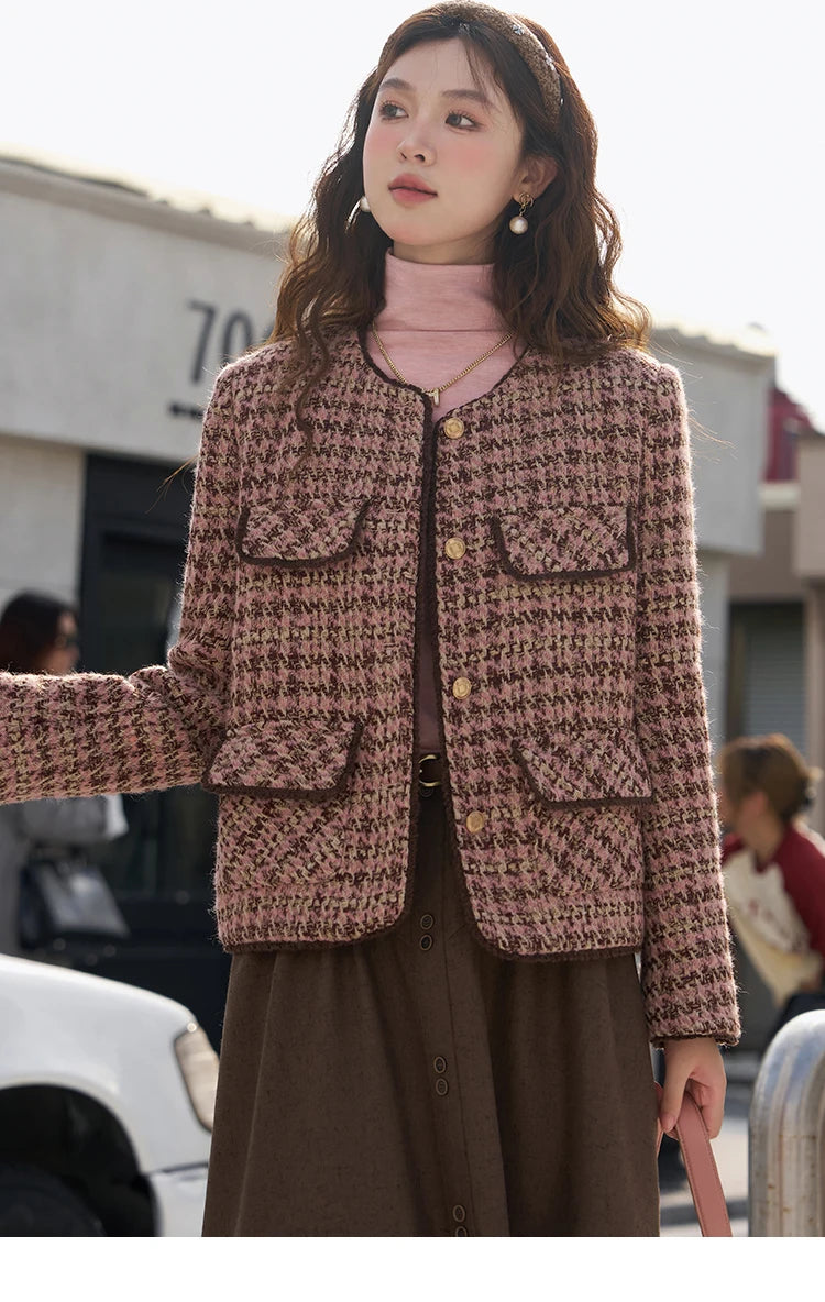 Mishow Luxury Wool Blend Tweed Jacket MXC57Y0021
