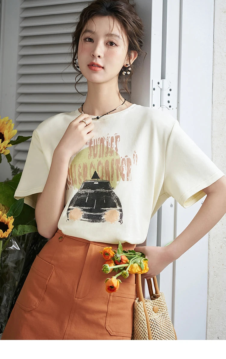 Mishow Orange High Waist Slim A-Line Pocket Skirt MXD13B0264