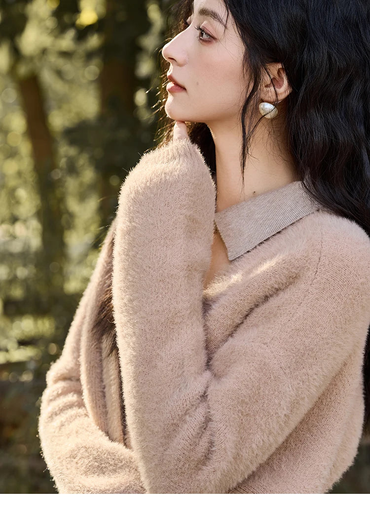 Mishow Imitation Mink Fur Knitted Dress MXD45L2043