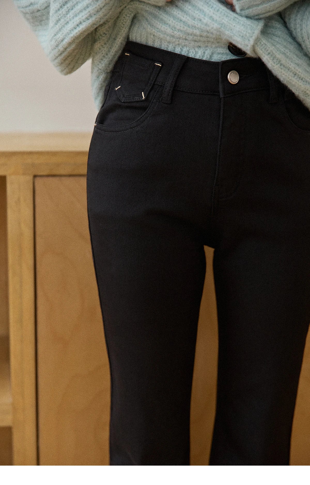 Mishow Vintage Black High Waist Flared Jeans MXE51K1098