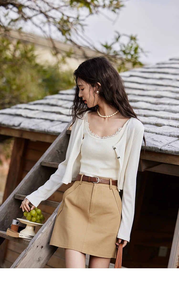 Mishow Butterfly Button Slim Fit Cardigan MXE11Z1104