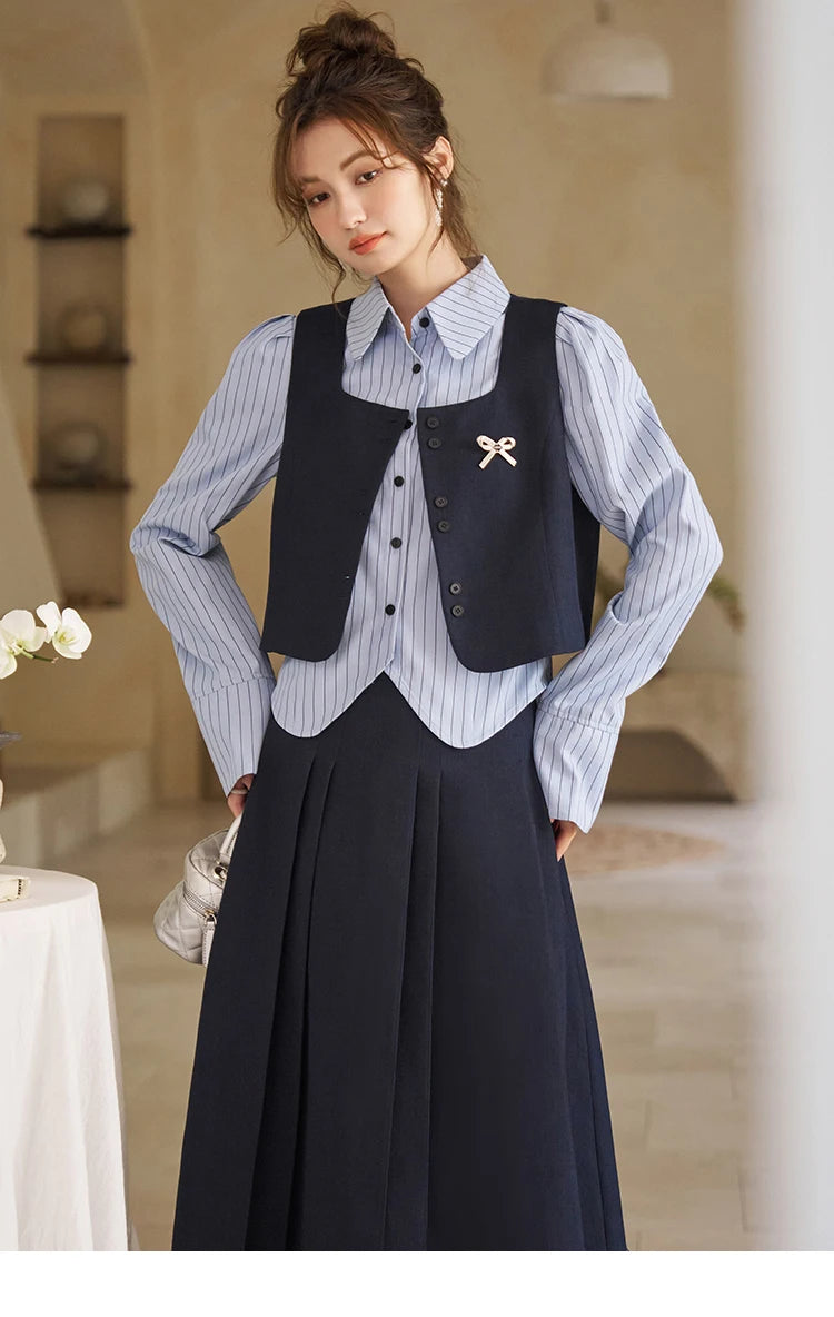 Mishow French Bow Square Neck Vest Coat MXD12W0294